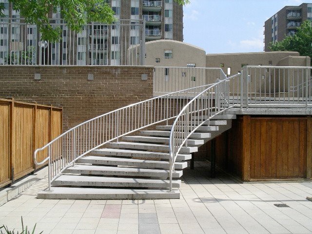 Steps leading to the pool.